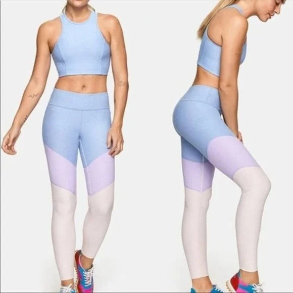Outdoor Voices Pants - Outdoor Voices Leggings Medium Spring Lilac Colorblock 7/8 High Rise Workout